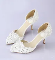 Дешевая заостренная свадебная обувь для свадебной средней свадьбы Средняя пятка.