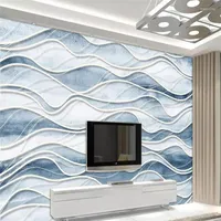 벽지 장식 벽지 현대 단순한 북유럽 추상 스타일 기하학적 곡선 3 차원 배경 벽면 그림