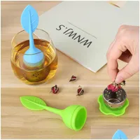 Tea Infusers Tea Bag Sile Infuser With Leaf Strainer Stainless Steel Filter Device Loose Herbal Spice Diffuser Come Trays Drop Deliv Dhilz