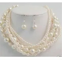 Buy Pearl Jewelry Fine NaturalLONGER 100quot 4TO 10MM SOUTH SEA PERFECT ROUND WHITE PEARL NECKLACE EARRING8077252