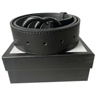 Designer Belt Luxury Womens Mens Belts Fashion Metal black Classical Bronze BiG Smooth Buckle Real Leather waistband Strap 3.8cm Black Color with box