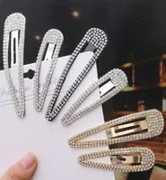 Fashion Metal Water Drop Coils Clips Golden Rhinestone BB Clip Simple Geom￩trie Bang Hairpin 3 Colours1333297