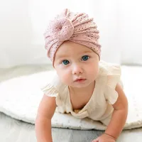Bebek Donut Türban Şapka Bebek Top Knot Beanie Turbans Yenidoğan Kızlar Erkek Yumuşak Baş Sarma Toddler Çocuk Hastane Kapağı