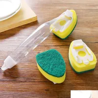 Sponges Scouring Pads Sponges Scouring Pads Dish Cleaning Brush Set Soap Dispenser With Handle Dishwasher Tool Scrubber Head Repla Dhecd
