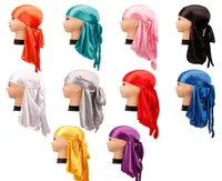 Men039s Silky Durags Bandanas Turban hat Wigs Doo Men Satin Durag Biker Headwear Headband Hair Accessories Extra Long Tail DuR9771201