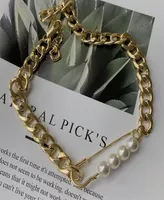 Personalità della moda Pin Pearl Design Necklace Design femminile Minority Design Versatile Industria pesante Street Hop Popular37803289