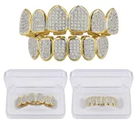 مجموعة فرعي جديد للأسنان Grillz الجزء العلوي من الذهب الفضي شوايات الأسنان الفم الهيب هوب أزياء المجوهرات مغني الراب المجوهرات 5880120