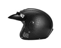 34 Retro Open Face Motorcycle Helmet PU Leather Vintage Casco Moto Electric For Mam Women America West Cowboy Style Helmets3157739