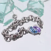 Bracelets Charmets Accesorios de estilo de estilo coreano Diseño original Sweet Lovely Heart Series Bracelet with Spleming Color Gem for Women