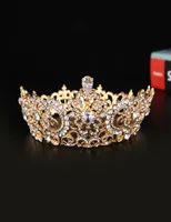 Pageant Full Circle Tiara Clear النمساوية وحدات Rhinestons King Queen Crown Crown Crown Crowns Cortume Party Art Deco Crystals Weddin8750462