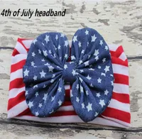 10pcs Newest Infant knotted Wave point Turban hair band bow flower Baby 4th of July headband Head Wrap ed Knot HeadWrap2401403