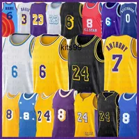 Russell Westbrook Carmelo Anthony 3 Davis Basketball Jersey 6 23 James 0 3 7 Chemises pour hommes 32 34 Jerseys Sports Mesh 2022 New Vintage 01
