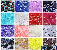 Resin Loose Beads Jewelry Jelly White Ab Flat Back Rhinestone All Size M4Mm5Mm6Mm In Whole Prcie With Quality Drop Delive9430774