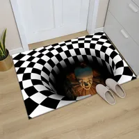 Mattor 3D Trap Vision Carpet vardagsrum Badrummet TEABABEL MAT Geometrisk illusion Golvmatta
