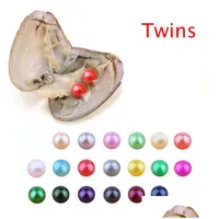 Oyster d'acqua dolce perla con gemelli perle miscelate a 27 colori Circle di alta qualità perla naturale nel pacchetto sotto vuoto per gioielli drop dhbvc