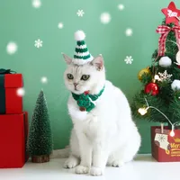 Collari di gatti Leads Personalized Hoopet Christmas Decoration Festion Decoration Knitting Sciarpa Neckerchief Dog Collars Cat Bandana 221116