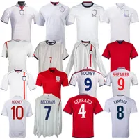 2000 20002 2004 Retro Soccer Jerseys 2003 2005 2007 2006 2008 2012 2012 2013 Gerrard Beckham Lampard Rooney Owen Terry England Classic Vintage Football Shirt