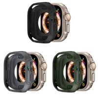 2 Packs Ultra Smart Watch Case For Apple Watch 8 TPU Fiber Bumper Protetive Cover Robged Cases kunnen kleur mixen
