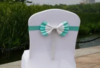 Beautiful Colorful Bow Wedding Accessories For Chairs Cheap Whole Elegent Beads Textile Chair Cover Sashes Wedding Decorations6333572