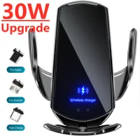 Wireless Chargers 30W Car Charger Magnetic Automatic Mount Phone Holder For Infrared Induction QI Fast Charging 221114