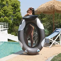 Inflatable Floats tubes Swimming Ring for Adult Kids Jumbo Black Whale Pool Float Rider Giant Beach Mattress Summer Lake River Fun Toys 221114