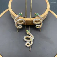 Collier Boucles d'oreilles Set Lanyika Bijoux avec simplicité Snake Micro Inclay Zirconia For Woman Banquet Luxury Gift