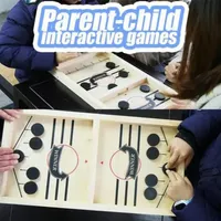 Fast Sling Puck Game Paced Wooden Table Hockey Winner Games Interactive Chess Toys Desktop Funny Battle Board Game285F