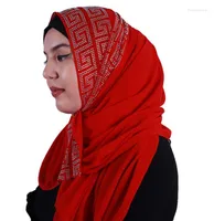 Sjaals H1169 Nieuwste grote size chiffon moslim lange sjaal met strass fashion dames hoofdwinst snelle levering