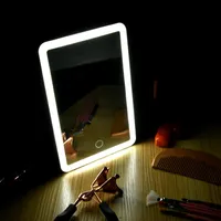 Vanité à LED Tacy Makeup Makeup Mirror Vanity Magnifing Lights 180 degrés Table de rotation Cosmetics Bathroom Mirror250m
