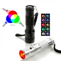 New Rainbow Colorshine Color Changing RGB LED Flashlight 3W Aluminium Alloy RGB Edison LED Multicolor LED Rainbow of 10 Color Torch273a