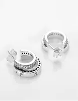 925 Sterling Silver Hoop Earrings for Pandora Double Pave Creoles For Women039s Birthday New Year Jewelry Gift Fashion Luxury9948351