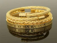 Borasi 3pcsset Luxury 316L Edelstahl Armband Flechten Bänder Öffnen von Manschettenarmbändern für Männer erstaunlich 2109187967725