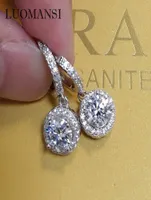 Luomansi S925 Sterling Silver 1CT 65MM Moissanite Pendant Earrings with GRA Certificate Super Flash Wedding Party Woman Gift G0929511113