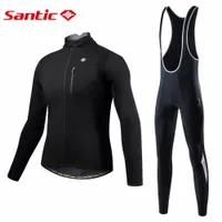 Cycling Jersey Sets Santic Men Winter Fleece Thermal Windproof Reflective Bicycle Clothing MTB Jackets Bib Long Pants 221116