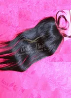 Nieprzetworzone peruwiańskie włosy jedwabna podstawa koronkowa zamknięcie 10quot26quot naturalny kolor jedwabisty prosty dziewiczy ludzki włosy Bellahair5683858