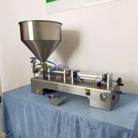 Máquina de enchimento automática Máquina de enchimento de pasta quantitativa para uma máquina de enchimento de cabeça única de molho de manteiga de amendoim de ketchup282g