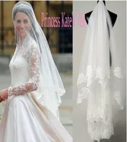 2019 Promotion Beautiful White Bridal Veils Kate Princess Невыпасть простой простая свадебная вуаль.