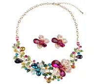 Inteira brilhante Shinury Rhinestones Crystals Party Wedding Party Jewelry Set, incluindo colar e brincos 8642855