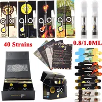 2022 New GLO Vape Cartridges Atomizers Extracts Oil Vapes Carts 0.8ml 1ml Oil Pyrex Glass Tank 510 Cartridge Ceramic Coil Tips E Cigarettes Starter Kits Box Packaging