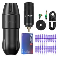 Mast Tour Pro Plus Wireless Tattoo Kit Brushless Motor Pen Battery Cartridge Needles D3109-12251m