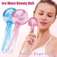 Large Beauty Ice Hockey Energy Crystal Ball Face Massage Facial Cooling Globes Water Wave For Eye massages Skin Care 2pcs box2300