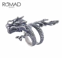 Anelli di fascia Punk Animal Dragon Ring 100 Real 925 Sterling Silver for Men Women Vintage Retro Party Unisex Jewelry Z411254948