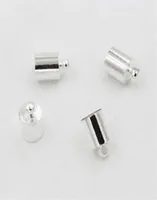 100pcslot 4mm12mm hole Silver Necklace Leather Cord End Caps Tassel Crimp End Connector DIY Jewelry Findings Custom Logo3385318