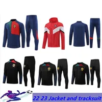2022 Men do tracksuit portugal 22 23 Metade de manga longa e jaqueta Jacket Soccer Jersey Treination Supertence Foot Chandal Sportswear.