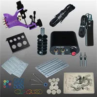 Professional 1 Set Complete Equipment Tattoo Machine Gun Power Supply Cord Kit Body Beauty DIY Tools 297S