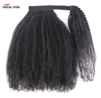 Ishow 828inch Body Wave Human Hair Extensions Intrefinie Pony Tail Yaki recht Afro Kinky Curly JC Ponytail voor vrouwen Natuurlijke kleur 4666572