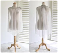 2019 Real Picture Beded Wedding Wrap Lace Soft Tulle Fashion Fashion Custom Made Cheap Bridal Vestes pour la robe de mariée bohème5441687