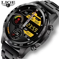 LIGE 2022 Bluetooth Call Watch Smart Watch Men Full Touch Fitness Tracker Blood Pressure Smart Clock IP68 Waterproof330n
