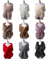 2019 New Bridal Stick Wraps Colorful Faux Fur Shawl Women Winter Winter For Girl Prom Cocktail Party Cheap in Stock 11 Colors704623