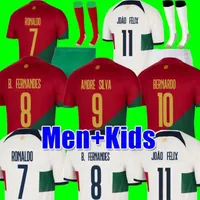20 21 Portugal Ronaldo Football Jerseys Joao Felix 2021 Diogo Andre Silva Bernardo Fernandes Camisa de Futebol Hommes Kit Enfants Chemises de football Pizzi Figo Rui Costa